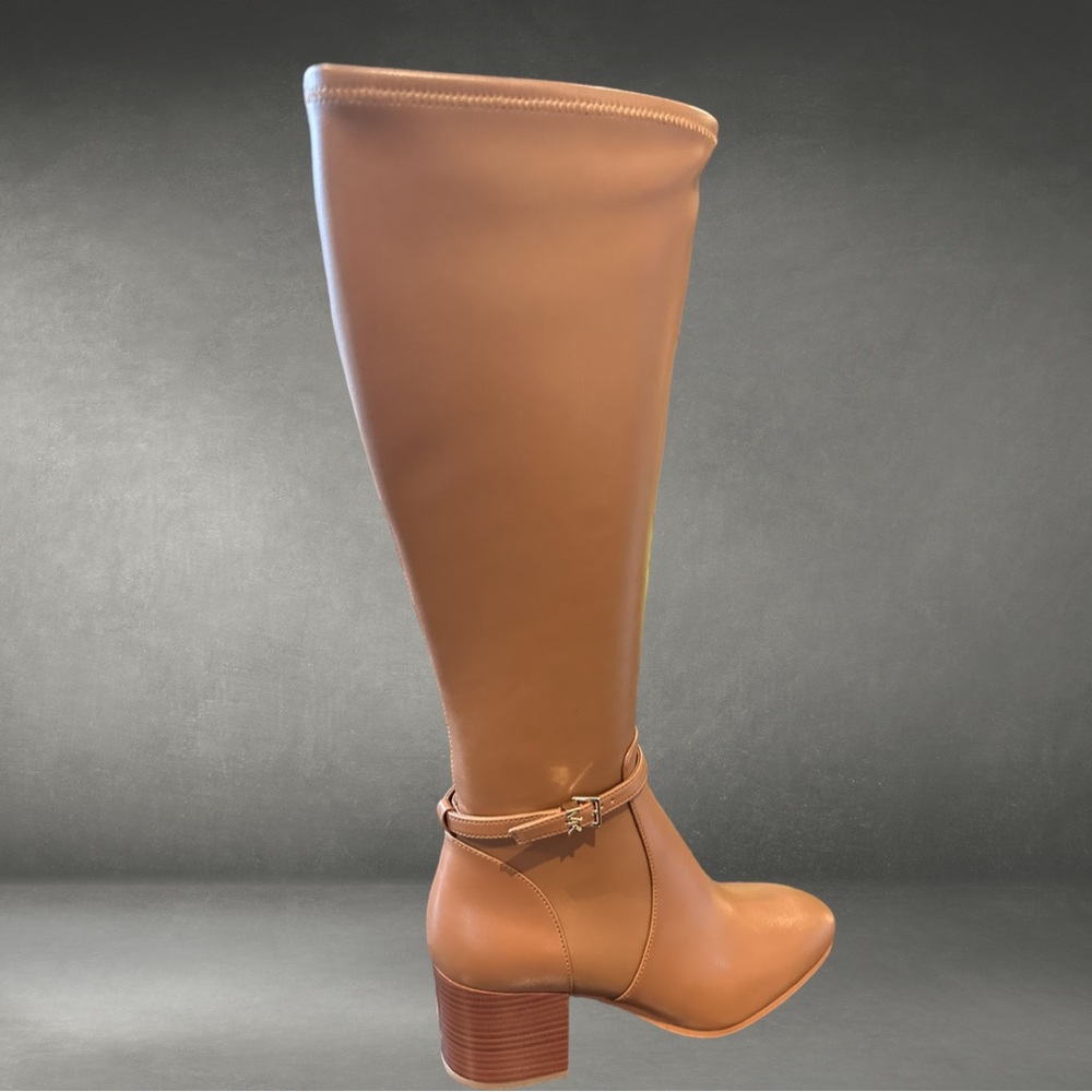 Michael Kors Cognac Knee-High Block Heel Boot